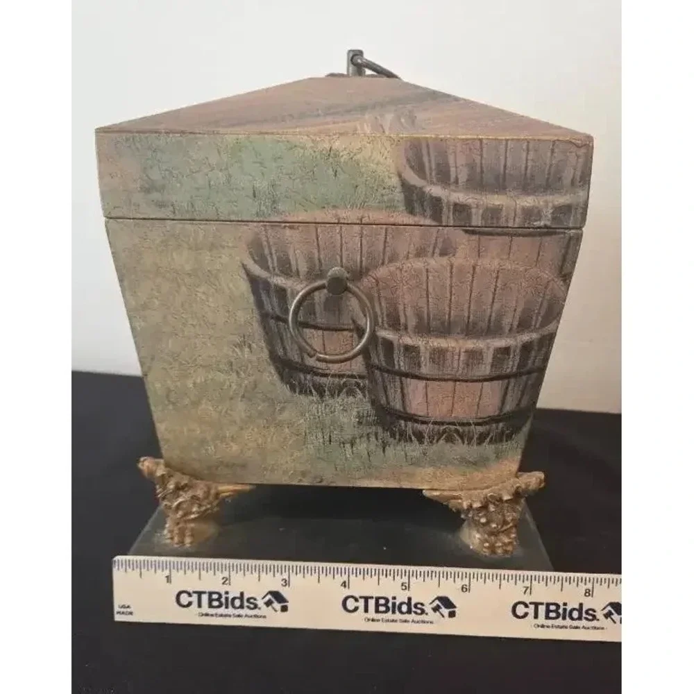 Rooster Décor Wooden Box on Stand